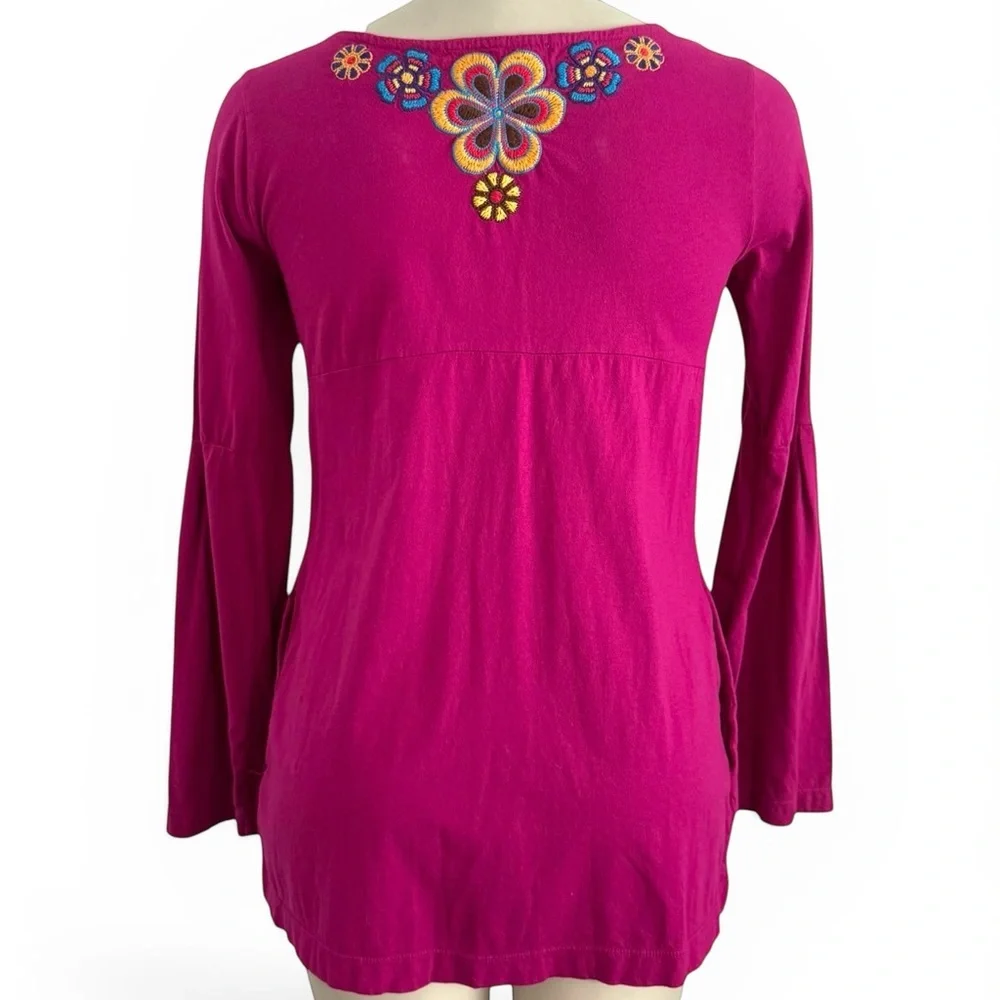 JWLA JOHNNY WAS PINK EMBROIDERED BOHO TOP SZ S - Picture 5 of 11